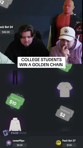 COLLEGE STUDENTS WIN A GOLDEN CHAIN  #kickstreaming 