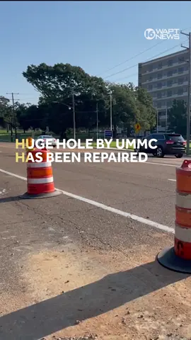 Fixed! A giant hole near UMMC has been repaired. See what it looks like now vs. earlier this week.