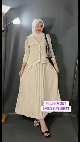 HELISIA SET DRESS PLISKET #dress #dreswanita #setdress 