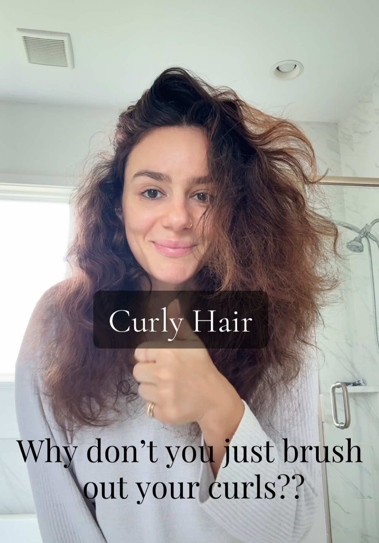 “Just brush your hair out” . . #curlyhair #curlyhairproblems #justbrushit #hair #funny #viral #curls #curlyhairroutine 