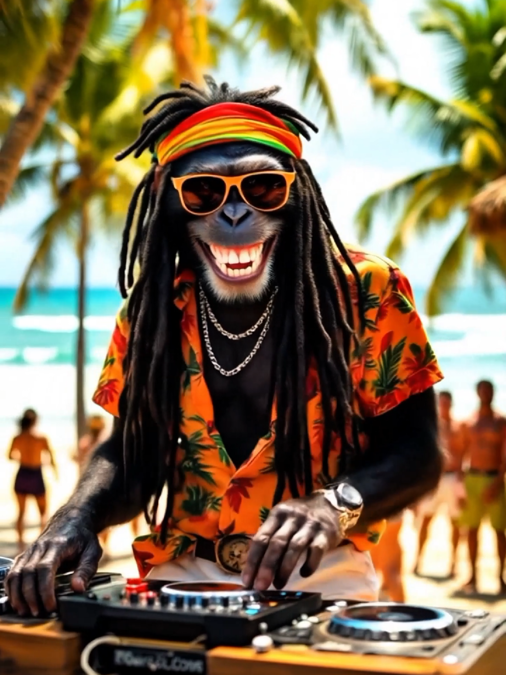 Reggae music and Good Vibes Only 💚💛❤️ Created in Nim Video ✨ #monkey #rasta #reggae #reggaemusic #goodvibes 