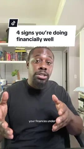 4 signs you’re doing  financially well: you can handle a $1k expense without using credit cards, no high interest debt, you invest more than you consume, and you have at least a 20% savings rate.  I'm a financial advisor and I help my clients, a majority of whom are Black millennial women, navigate their financial needs and goals. A lot of my content surrounds the soft life, personal finance, and financial literacy. So if you're a Black Millennial woman with over $100k in income or investable assets and are looking for a Black financial advisor, I'd love to help you grow, protect, understand, and manage your wealth. I hope this helps.