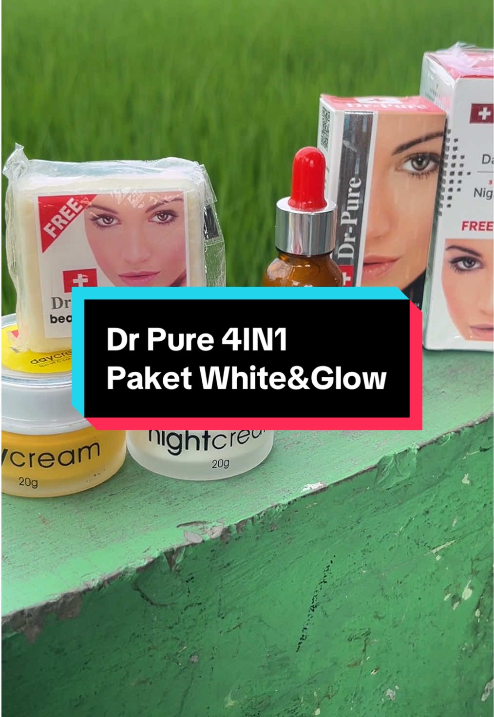 Dr Pure 4in1 (WHITE GLOW) - Day - Night - Serum whitening  - Free Brightening Soap Var. Ricemilk Ready❤️❤️ #drpure #skincare #moisturizer #CapCut #kosmetik #drpureindonesia 
