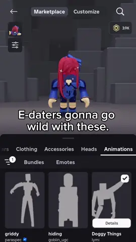‘till now I didn’t even realise that the dog emote jumps at the end💀 #ugcemotes#freaky#edaters#roblox#emotes 