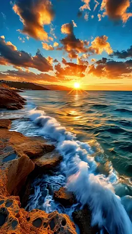 🌅✨ As the sun dips below the horizon, the sky transforms into a breathtaking canvas of vibrant oranges, pinks, and purples. The gentle waves crash against the shore, creating a soothing soundtrack that perfectly complements the stunning visuals. 🌊💖 Join me in this serene moment as I capture the beauty of nature and the calming rhythm of the ocean. Let's take a deep breath and appreciate the little things in life. 🌴🌊 #sunsets #oceanwaves #naturelovers  #relaxation #tiktoknature 