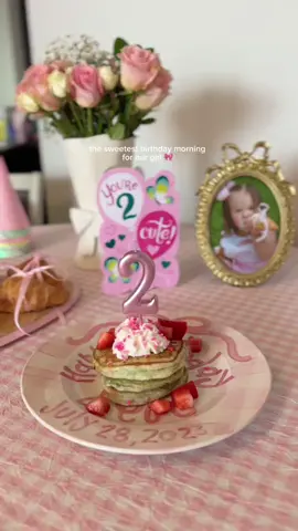 waking up as a two year old ✨  #toddlerbirthday #2ndbirthday #toddlermom #birthdaymorning #birthdaysetup #MomsofTikTok #girlmom #coquette #pinkaesthetic 