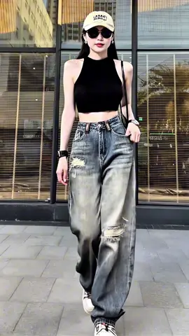 (S-2XL)HHCHOU-Quân Jeans Suông Rách Màu Đậm Trâm Wash 2 Bên Lưng Kiêu Vái Qc mềm  2233 Pants #sanphamxuhuong #xuhuong #xuhuongtiktok #thoitrangnu #thinhhanhtiktok #tiktokshop #xhtiktok #thinhhanh #thoitrang #hottrend #quanjean #quanjeannu #quanjeanongrong #quanjeanongsuong