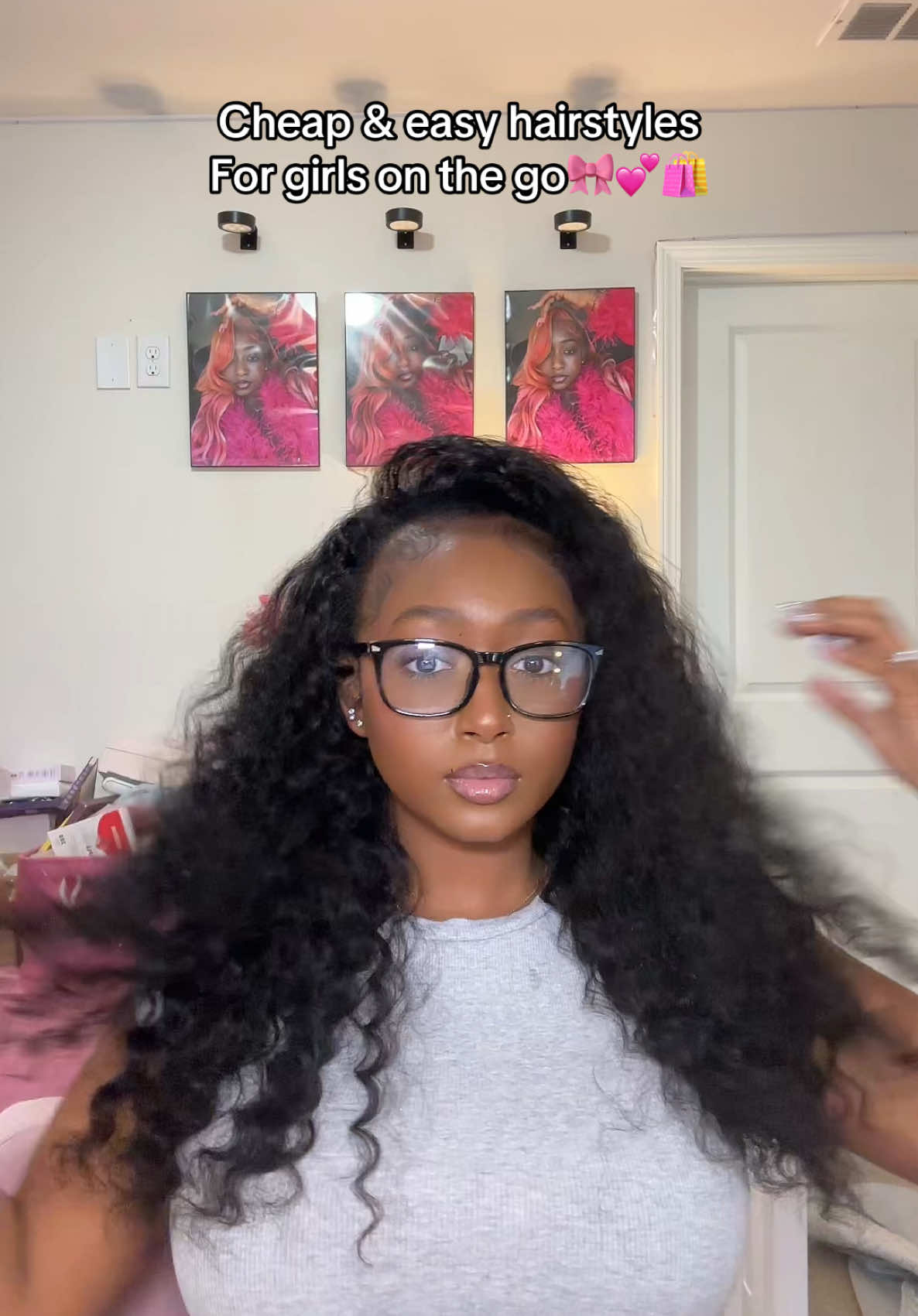 My favorite lazy girl hairstyle💗 #halfwig #halfwiginstall #blinghairfashion #blinghair #deepwave #flipover #curlyflipover #curlyflipovermethod 