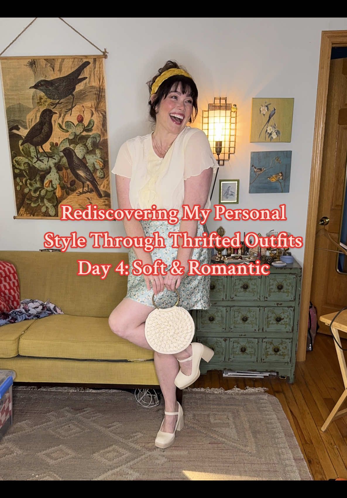Soft, romantic girlie vibes for Day 4 of my series, “Rediscovering My Personal Style Through Thrifted Outfits!”  What do you think of this look?!!! Hope you’re having a lovely day! I can’t wait to go get my dipped ice cream cone with my bestie! 🍦🍦🍦 #thriftedoutfit #OOTD #thriftedstyle #thrifting #midsizefashion #plussizefashion 