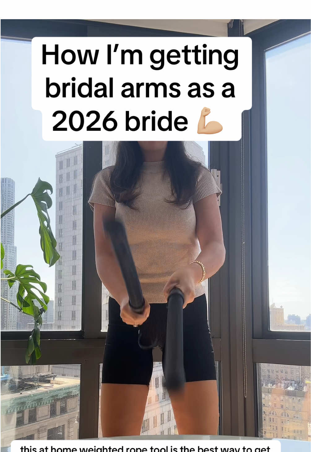Bridal arms loading for 2026 💪✨ #bridalworkout #bridalarms #weightedrope #homeworkout #armworkout #tiktokmademebuyit #battlerope 