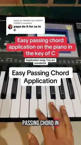 Replying to @TRENDY GUY GEOFF PIANO  Passing chord in key F on the piano I Simple piano tutorial #pianolesson #pianotutorial #howto #eartraining #passingchords #pianoforafricans #naijatiktok #keyboardtutorial