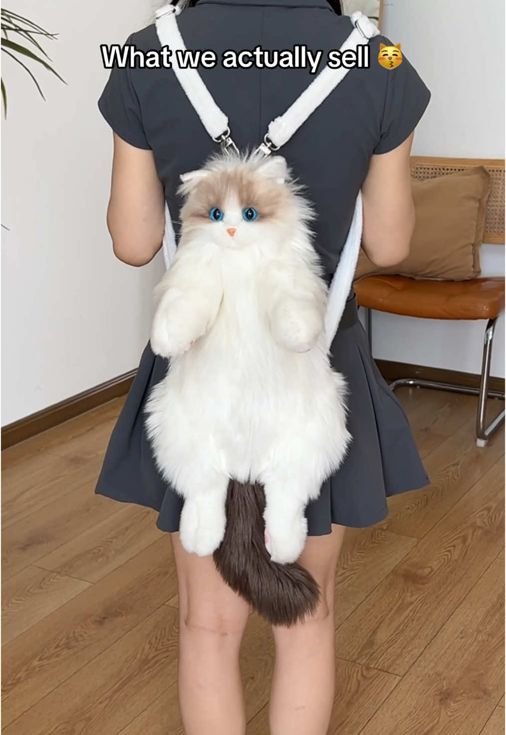 Purrfection ☺️✨#chongker #handmadeplushies #plushbackpack #realisticcat 