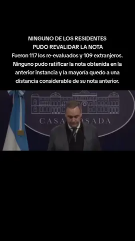NINGUNO DE LOS RESIDENTES PUDO REVALIDAR LA NOTA Fueron 117 los re-evaluados y 109 extranjeros. Ninguno pudo ratificar la nota obtenida en la anterior instancia y la mayoría quedo a una distancia considerable de su nota anterior. #milei #mileipresidente #javiermilei #liberalismo #argentina #buenosaires 