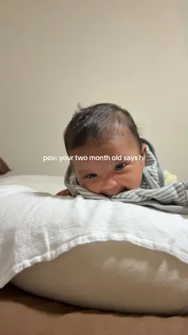 Tell me my 2 month old baby girl didn’t just say “hi”  #2monthsold #babytok #fyp #sahm #newmom #babygirl 