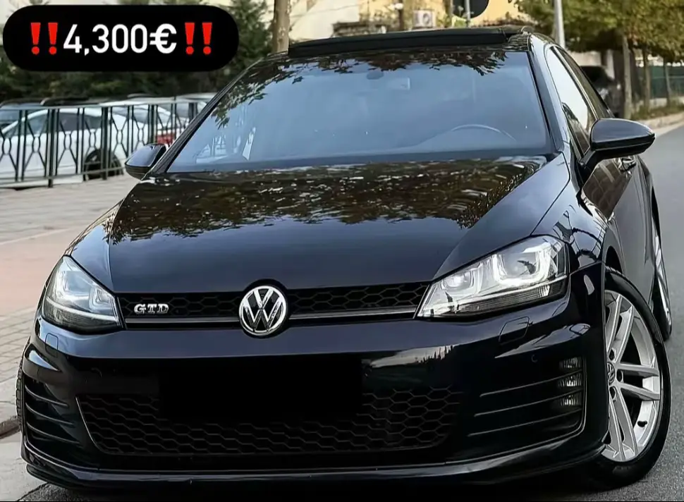 !! 4,300 € !! - GOLF 7 GTD (original fabrike) MK7 - 2.0 TDI (184 HP) - Viti 2015-2016 - 170.000 KM - Kambio Automatike 6G (Normal, Sport, Tronic +/- - Tavan xhami panoramik me hapje te rreshkitshme nga jashte - Drive select (Perzgjedh nje nga 4 karakteristikat e makines Normal, ECO, Sport, Individual) qe ndryshone performancen e makines, konsumin, suspensionin dhe kohen e nderrimit te marsheve - KeyLess Go (Hapje-mbyllje e makines me celes ne xhep, dhe (Start-Stop) ndezje-fikje pa perdorur celsin) - Auto Hold - Sistem ECO (fiket ne trafik) - Pasqyra me palosje elektrike - Pasqyra me levizje elektrike - Sensor shiu - Sensor dritash - Sensor parkimi - Kamera parkimi - Sistem me vet parkim - Timon GTD - Marshe ne timon F1 (+/-) - Komanda ne timon - Kompjuter bordi multifunksional - Sistem multimedia me ekran te madh me touch screen (Navigation, DVD, CD, MP3, 2 SD card, Bluetooth, Radio, ALIX IISR) Add comment... 8,435 2,388 - Sistem muzike shume i paster - Ambient Light original - Interiori ngiyre e zeze, me sendile lekure (GTD) me tavan te - Interiori me detaje karboni original - Sendile me fryrje-shfryrje - Sendile me ngrohje - Klima dixhitale 2zonale - Disqe 18