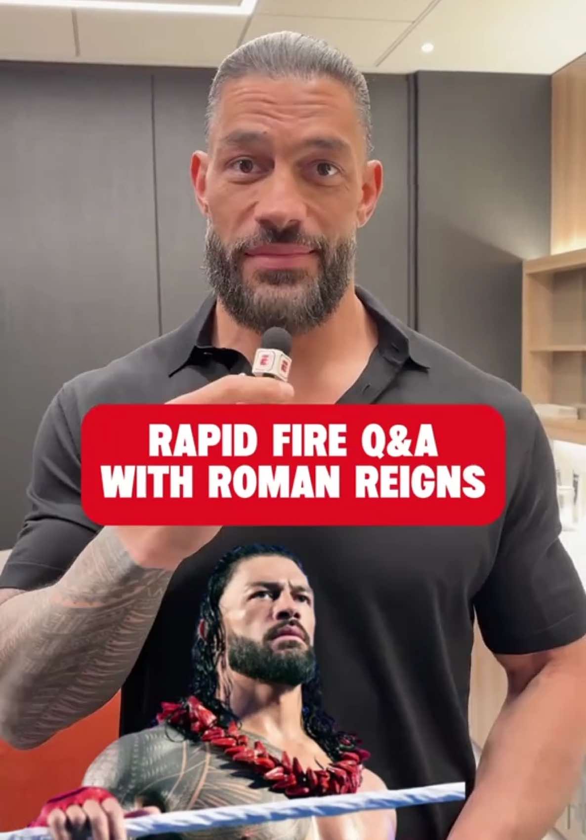Rapid fire with the Tribal Chief ☝️🔥 #WWE #RomanReigns #wrestling #entertainment 