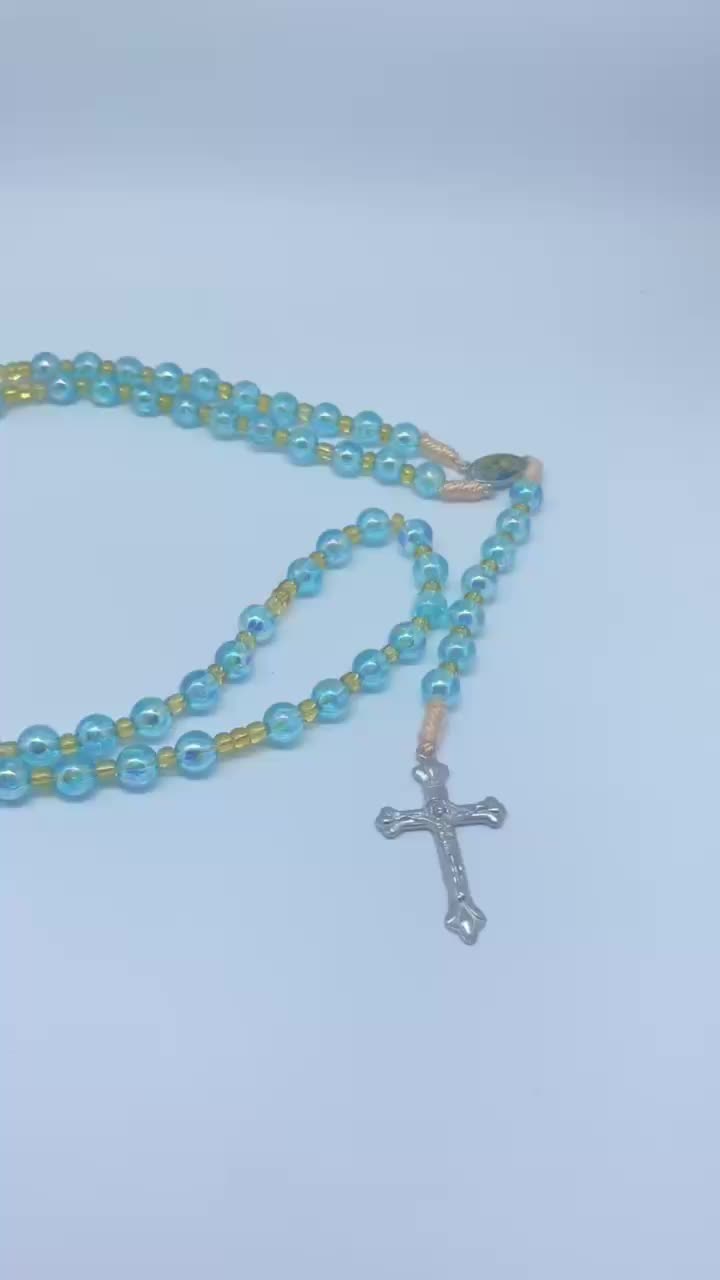 Miliki Kalung Rosario 77 Bapa kami   Akrilik Biru Premium Dan Buku Panduan Depan Belakang ini dengan klik keranjang kuning admin #Rosario77BapaKami #kalungRosario #Rosario 
 