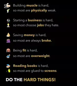 Do the hard things🧠#MotivationalQuotes #successmotivation #fridaymotivation #wealthymindset #100kviews @TikTok 