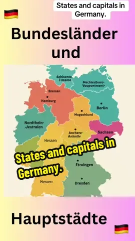 States and capitals in Germany. #bundesland#hauptstadt#deutschland#germanlessons#deutschlernen 