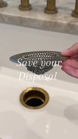 This sink strainer catches all the stuff we don’t want going down our disposals! #cleankitchen #kitchensink #homeimprovement 
