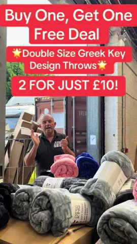 🌟🌟BUY ONE GET ONE FREE!🌟🌟 How gorgeous are these 😍!? Check out our brand-new double size Greek key pattern embossed blankets!  200cm x 150cm 5 colour choices! 🌟🌟BUY ONE GET ONE FREE - ONLY £10!🌟🌟 For every one you order, we will send you an additional one in the same colour for free!!! #foryoupage #foryou #fyp #4u #tiktokshop #viral  