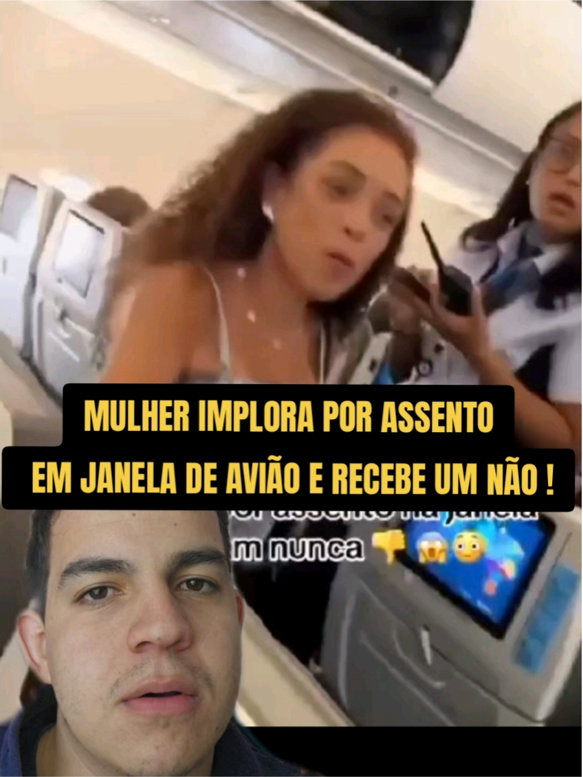 Mulher implora por assento em janela de avião e recebe um NÃO! Veja o momento