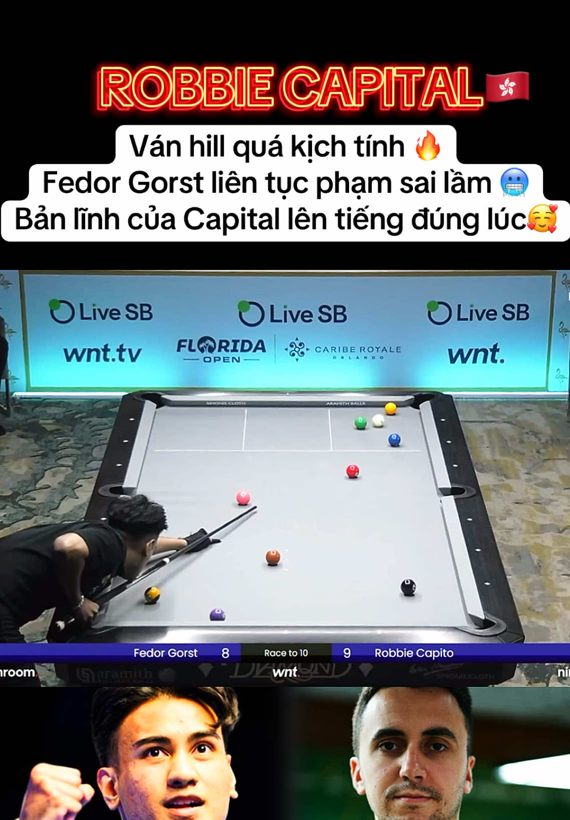 Capital hạ đo ván TOP 1 sever 🤣 Giành vé vào laát 32 🔥 #fedorgorst #robbiecapito #billiards #pool9ball #xuhuong #thinhhanh 