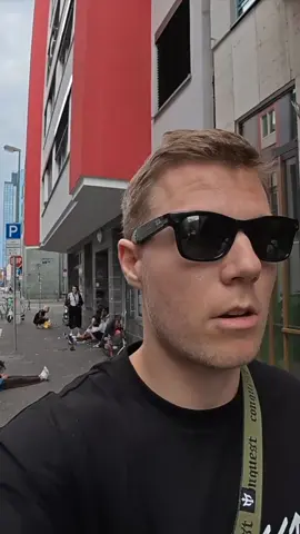 Crazy woman throws glass bottle at me! 🇩🇪 #kurtcaz #frankfurt #deutschland