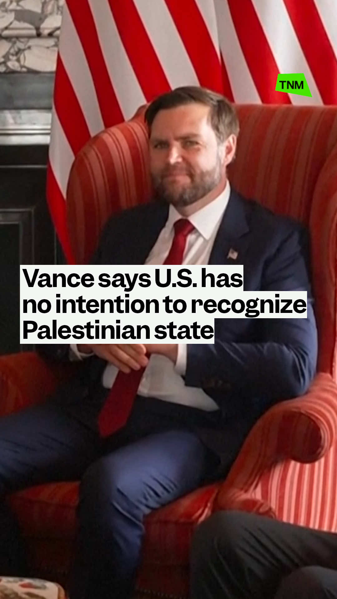U.S. Vice President JD Vance said that the U.S. has no intention to recognize the Palestinian state during a meeting on Friday with UK Foreign Secretary David Lammy. 