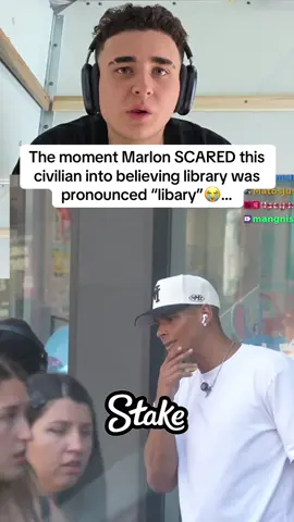 The moment Marlon SCARED this civilian into believing library was pronounced “libary”😭… 