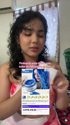 Tenía este borrador hace ratoooo ahí - - - - - - -  #cabelloazul #aliexpress #fyp #pintandomeelcabellodeazul #bluehair #ceradecolorparacabello 