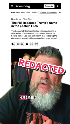 The FBI had to remove trumps name from more than 100,000 Epstein documents  