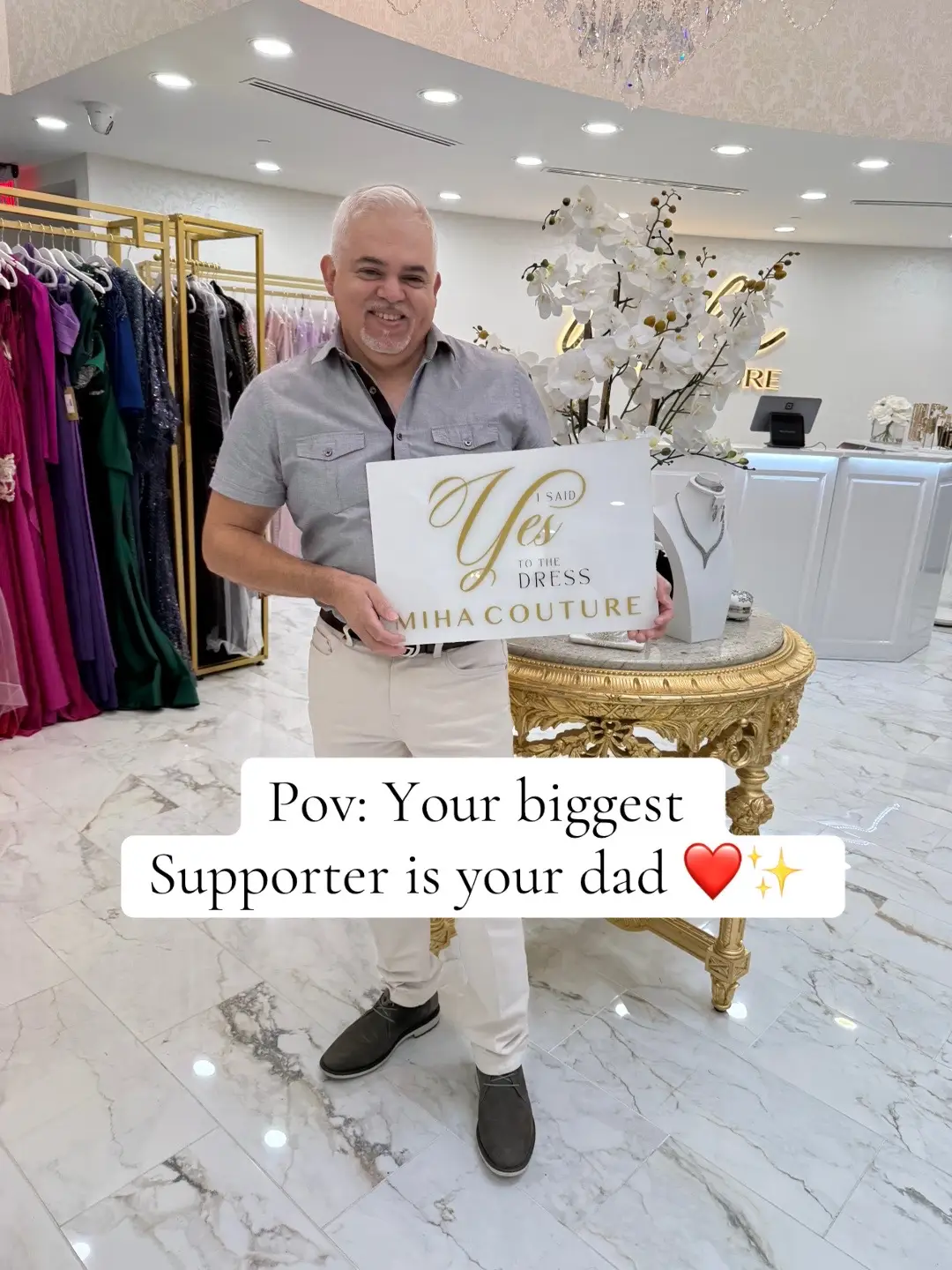 I said yes to the dress… and my dad was the most excited 🥹 #dad #daddysgirl #papa #father #hijadepapi #isaidyestothedress #dadsoftiktok 
