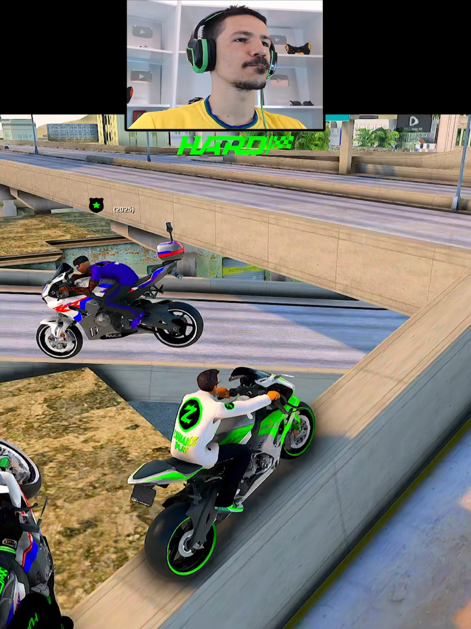 Todo mundo tentou subir e todos policiais acabou caindo na fuga no gta #forupage #gta #game #fypシ゚