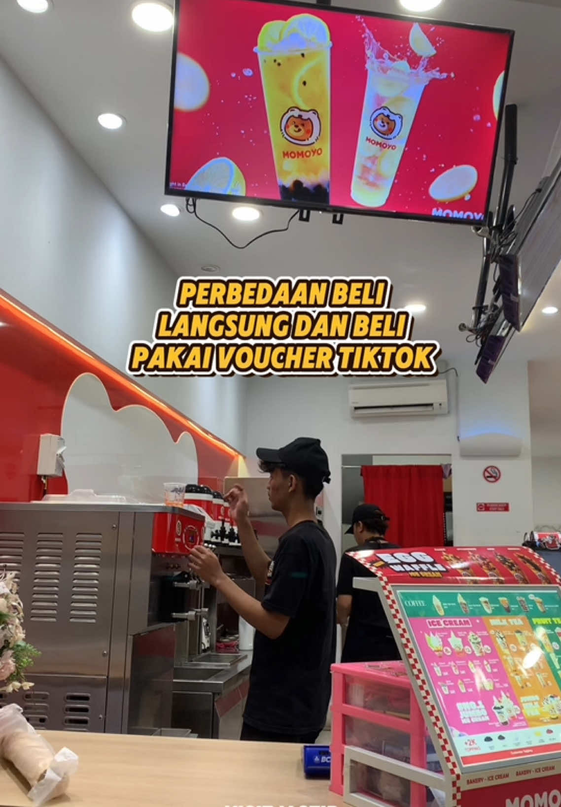 Padahal lebih murah kalau belinya pakai voucher Tiktok🫡 #jelajahbegahmula #vouchertiktok #momoyo #eskrimmomoyo #promokemerdekaan #jelajahwiken 