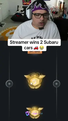 Streamer wins 2 Subaru cars 🚗 😭 #kickstreaming 