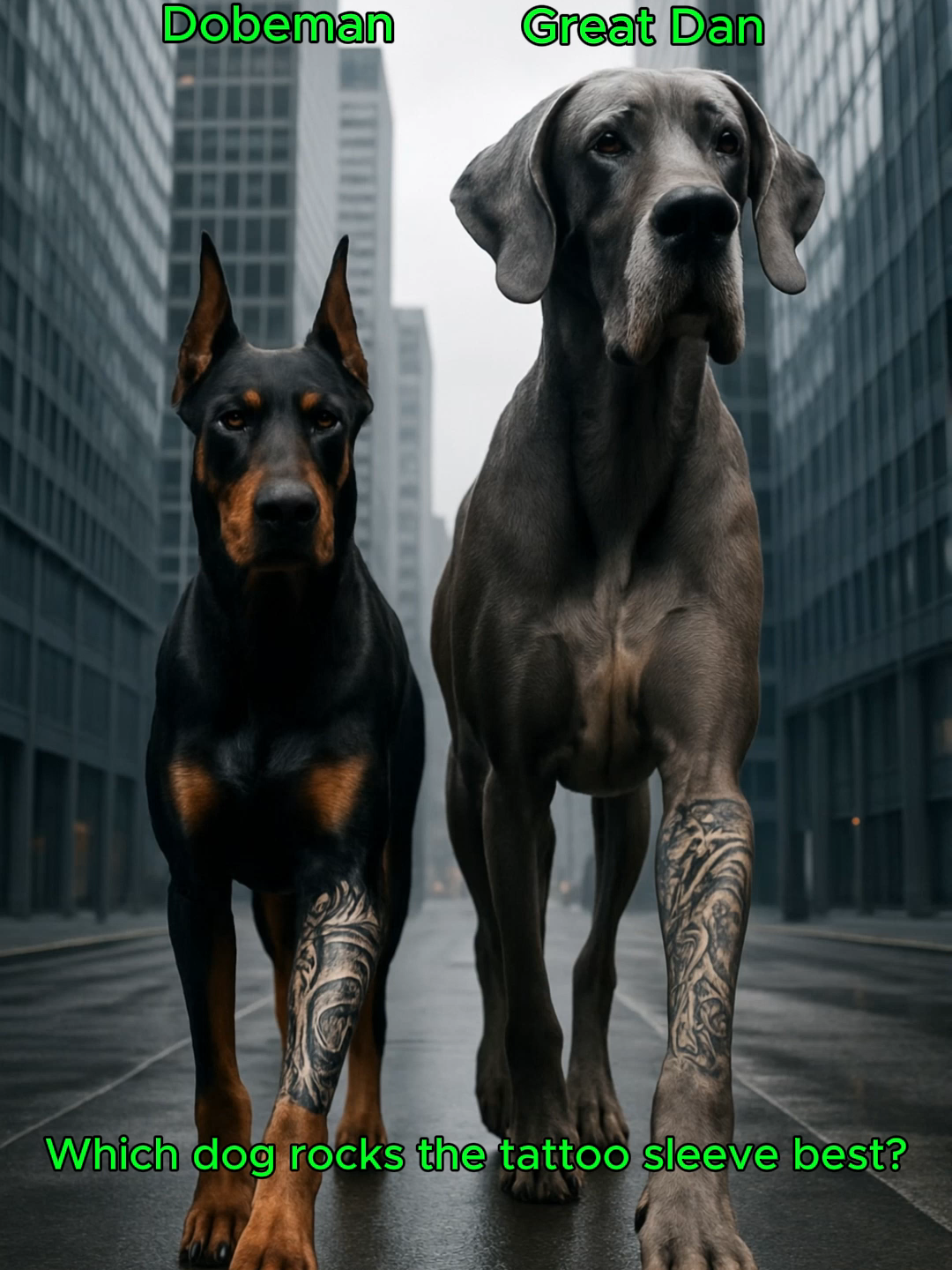 Which Dog Rocks the Tattoo Sleeve Best? 🐾💪 #TattooDog