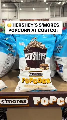 🤤 Hershey’s S’mores Popcorn is NEW at Costco! Popcorn with chocolately and marshmallow drizzles and graham cracker bits...sounds INSANELY good! 😋 Get 17oz. for $7.89 #costco #smores 