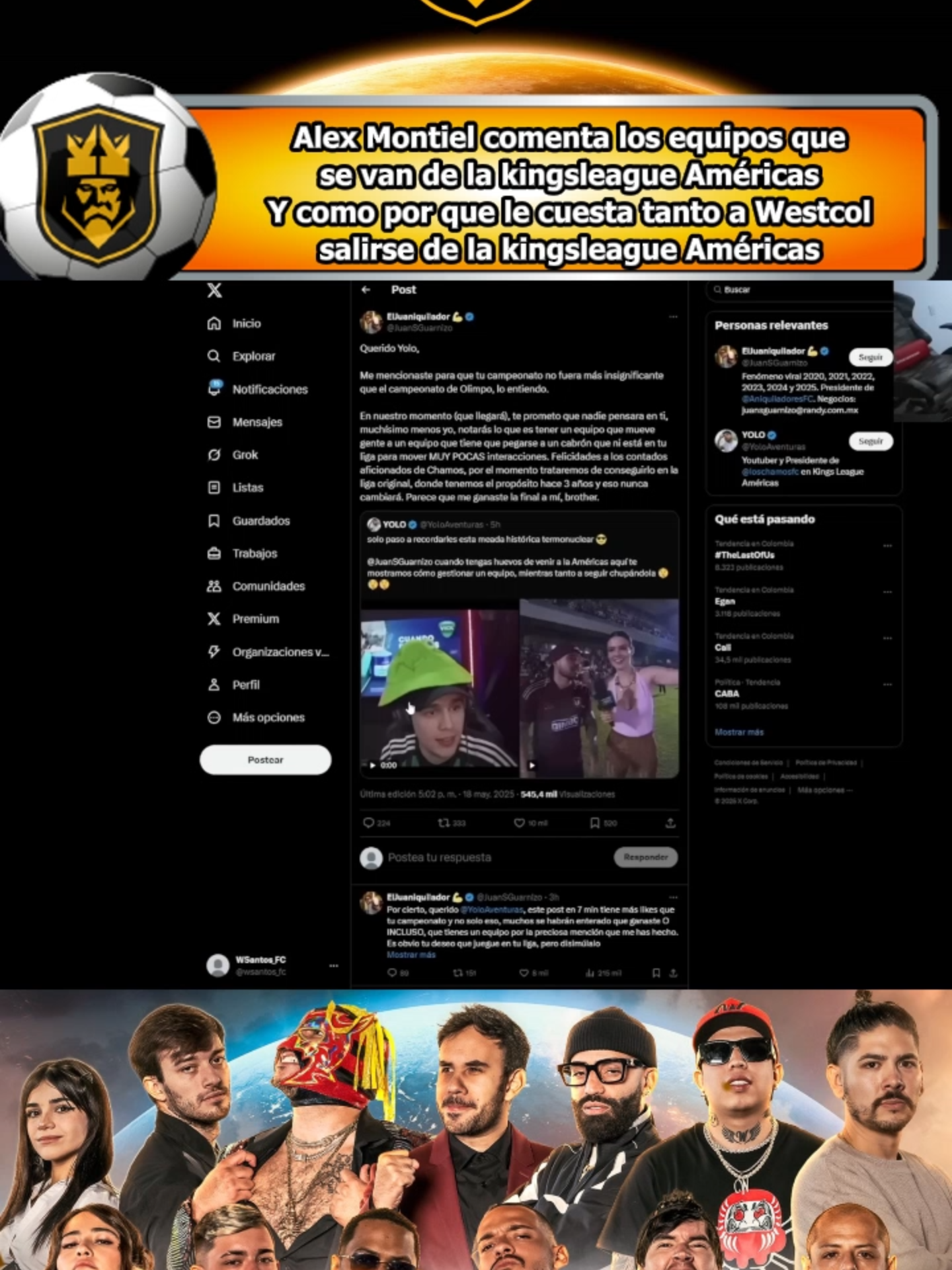 Alex Montiel comenta los equipos que se van de la kingsleague Américas Y como por que le cuesta tanto a Westcol salirse de la kingsleague Américas#KingsLeague #kingsleague #kingsleagueamericas #kingsleagueinfojobs #paratii #pique #kingsworldcup #queensleague #ultimatemostoles #juansguarnizo #queensleagueoysho #PIO #kingsleaguebrasil #lacobraaa #peluchecaligari #auronplay #yoloaventuras #galacticosdelcaribe #Juanguarnizo