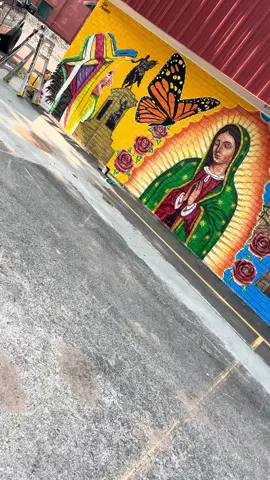 Virgin mary wall mural #fyp #virginmary #parati #mural #live #foryoupage #moreliamichoacán #painting 