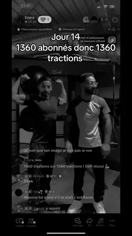 C’était un live incroyable merci d’avoir été là les gars. Défi réussi en 4h30. C’était intense. A demain  #DéfiExtrême #1360Tractions #ForceMentale @Gravity Flex 