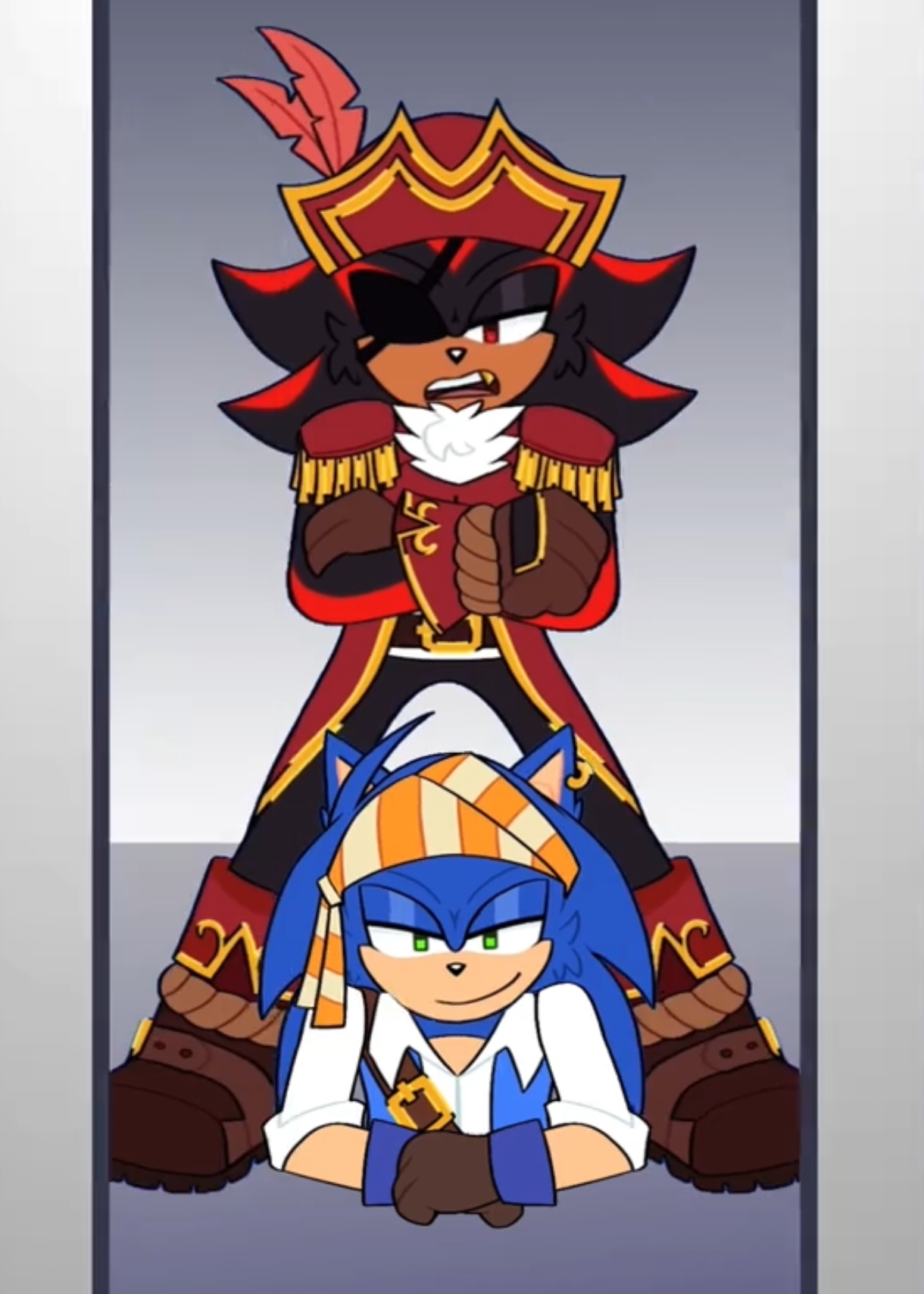 I LOVE THIS PIRATE VERSION‼️🏴‍☠️✨ (What is the name of the trend? 😭) #sonic #sonicthehedgehog #shadow #shadowthehedgehog #sonadow #captainshadow #trend #animation #viral #foryou #fyp 