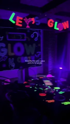 HAPPY GLOW DAY TO MY LITTLE SISTER 💐💛  all jokes my parents definitely put this together I just helped with the set up love you kid! she made all the shirts for her party guests so cuteeeee #leo #leoseason #kidsbirthdayparty #birthdaydecor #njcreator 