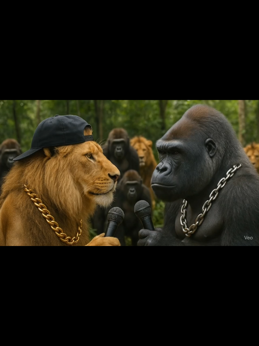 LEON VS GORILA🦁🦍  #chatgpthack #chatgpt #googleflow #prompts #prompt #inteligenciaartificial #ia 