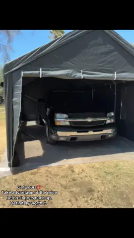 12x20FT Carport Canopy highly recommend ALL weather resistant. Get yours before the price goes back up! Definitely worth it  #campingtents #carstoragesolutions #garageessentials #storagecontainers #carsunshades #portabletent #rooftoptent #garagemusthaves #creatorsearchinsights #garagebuild #stepsidechevy #stepside 