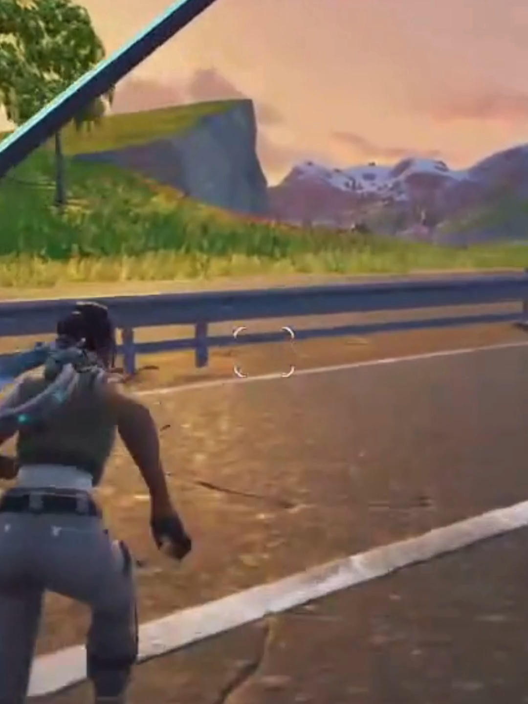Deslizando en el puente en Fortnite.