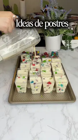 Ideas de postres 🍮                                           -                                              -                                                  -                                             -                                                  - Dessert ideas #dessert #gelatinamosaico #tresleches #idea #fyp 