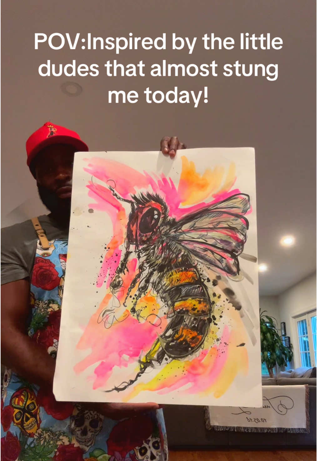 These guys almost got us! #bees #art #olebrandselect #painting #paintersoftiktok #artist #artwork #drawing #neoexpressionism #ny 