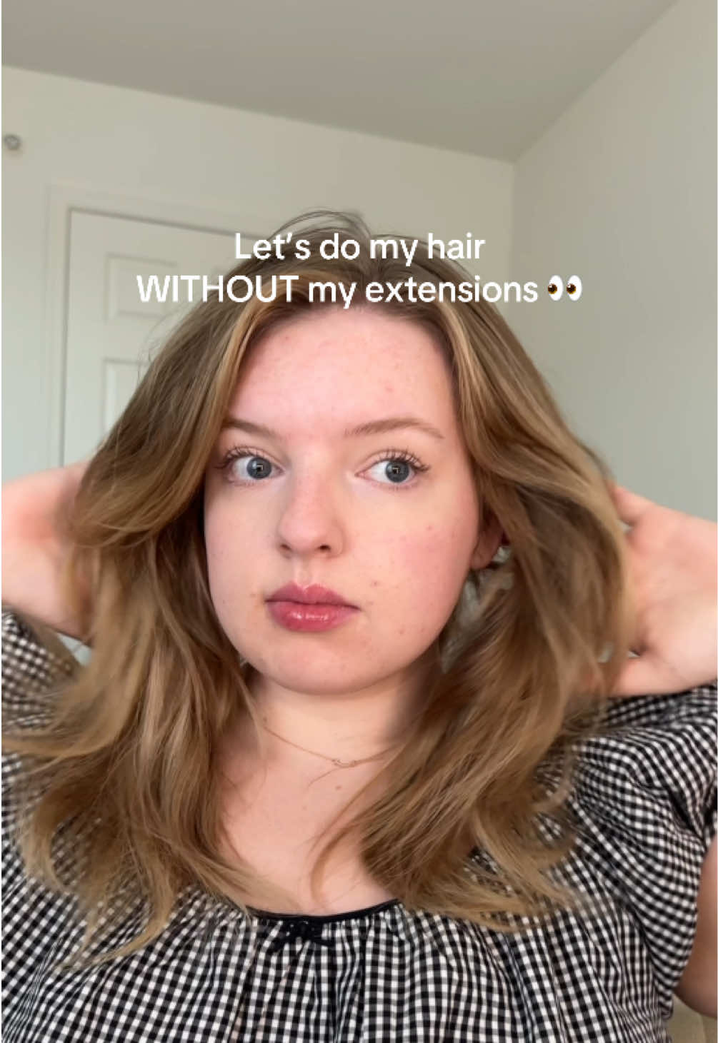 Don’t worry extensions will be back in for the wedding 🫡  #hair #blowout #blowoutcurls #blowouthair #voluminoushair #curls #olebrandselect #hairtok #hairstyle #hairtutorial 