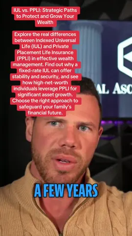 IUL vs. PPLI: Strategic Paths to Protect and Grow Your Wealth Explore the real differences between Indexed Universal Life (IUL) and Private Placement Life Insurance (PPLI) in effective wealth management. Find out why a fixed-rate IUL can offer stability and security, and see how high-net-worth individuals leverage PPLI for significant asset growth. Choose the right approach to safeguard your family’s financial future. #IUL #PPLI #WealthManagement #FinancialStrategy #AssetProtection #InsuranceTips #Cryptolnvesting #SmartReturns #FinancialLiteracy #RockefellerStrategy 